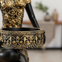 African Woman Figurine Exotic Design Tribal Figure Storage Tray Multi-Functional