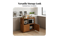 Dust-Proof Doors Microwave Stand with Cabinet Multipurpose Freestanding Kitchen Storage Cabinet Large Capacity Multi-Tier Kitchen Shelf Unit Space Saving for Apartment Dwellers, Homeowners, Families, Small Areas, Pantry, Dining Room