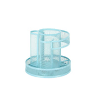 Rotating Mesh Organizer 2-Tier Spinning Pen Holder Space-Saving for Vanity Table