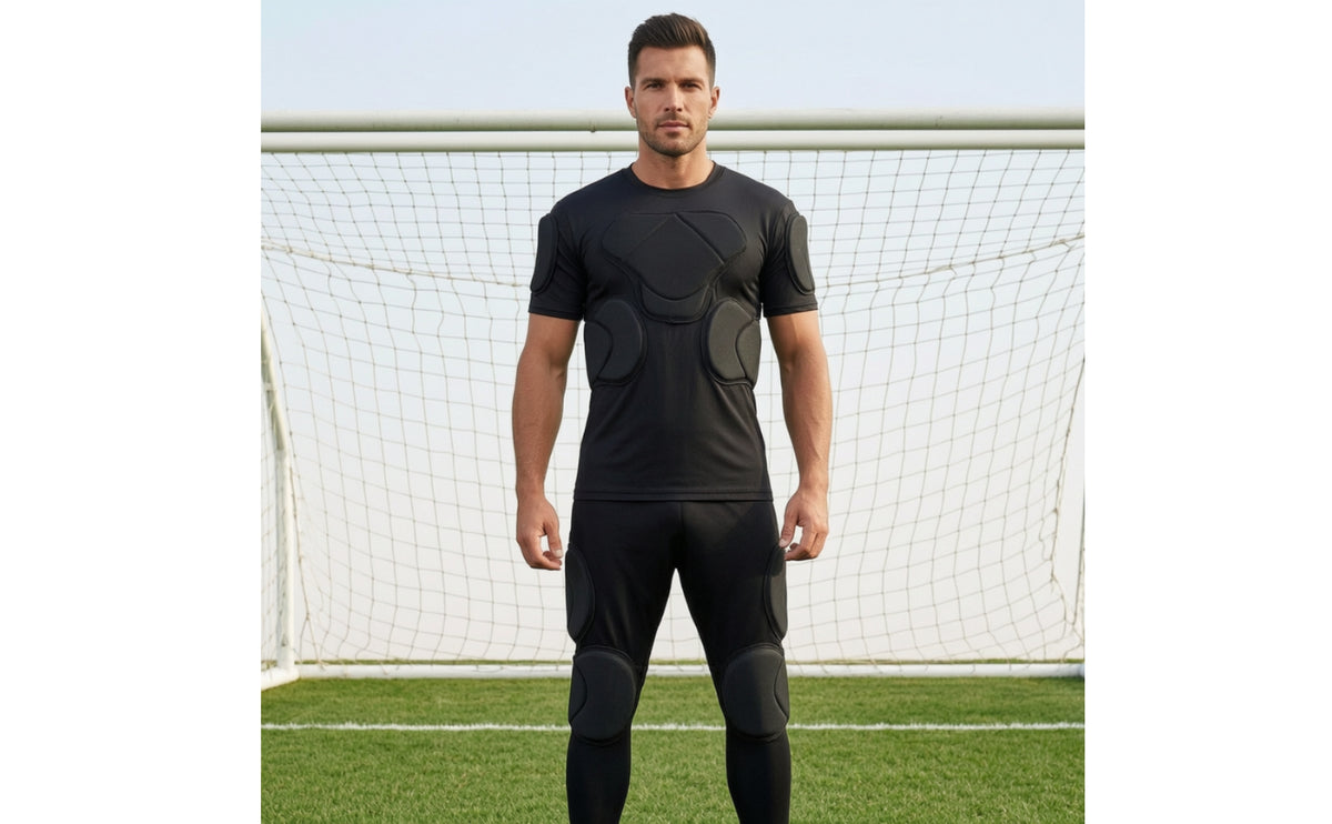 Padded Goalkeeper Shirt Short-Sleeve Goalkeeper Shirt with Padding Breathable Shielded Top for Scrimmages