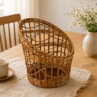 Woven Basket with Iron Frame Rustic for Entryway