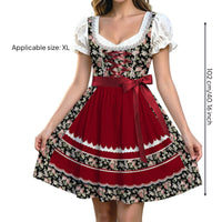 One-Piece Dirndl Dress Printed Single-Piece Dirndl Dress Flattering for Women