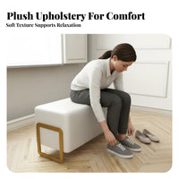 Narrow Entryway Stool Minimalist Design Upholstered Bench Light Luxury Aesthetic Soft Upholstery for Homeowners