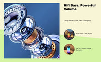Mini speaker with bass, LED lighting