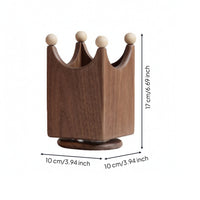 Revolving Pen Holder Compact Wooden Pen Cup Sturdy for Study, Vanity, Artists