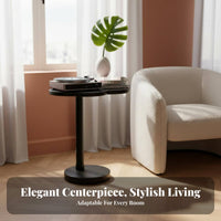 Puffy-Shaped Pedestal Table Movable Household Furniture Space Saving for Bedroom