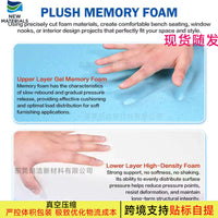 High-Density Gel Memory Foam Pad 183x61x2.5cm for Seats