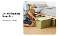 Rolling Underbed Box With casters Storage Container Stackable for Closet, Renters
