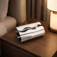 Stainless Steel Tissue Box Long-Lasting Desk Accessory Sleek Design for Desktop