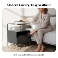 Bedside Cabinet with Open Shelf Light Luxury aesthetic for Hallway, Adults, Students