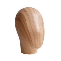 Mannequin Head with Wood-Grain Finish Countertop Hat Display Stand Professional
