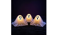 3 Pieces Illuminated Specter Stake Outdoor Specter Decoration with Ground Stake Spooky for Halloween, Lawn, Garden