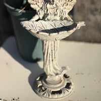 美式乡村复古天使喂鸟器 铸铁户外创意工艺品 庭院别墅摆件装饰品