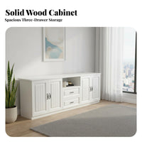 Contemporary Television Cabinet Simple Design Floor TV Unit Sturdy Construction Sleek Wooden Media Console for Small Apartment Owners, Bedroom