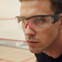 Squash Goggles Curved-Lens Squash Eyewear Clear Guarding Goggles for Athletes, Sports Training