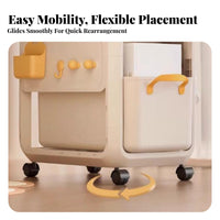 Multi-Tier Rolling Cart Space-Saving Narrow Wheeled Basket Rack Easy to Move