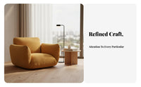 Upholstered Single Sofa Minimalist Design Upholstered Accent Chair Thickly Cushioned Sturdy Construction for Homeowners, Balcony
