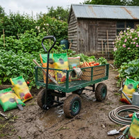 Four-Wheel Utility Cart Open Bed Mesh-Side Utility Cart Green