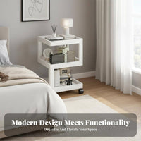 3-Tier Rolling Utility Trolley Locking Casters Bedside Table 360° Rotatable