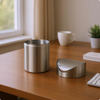 Brushed Steel Trash Can Space-Saving Stainless Steel Trash Can Easy to Clean