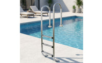 Stainless Steel Pool Ladder Flange-Mount Three-Step Pool Ladder Heavy Duty for Homeowners