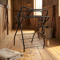 Tack Storage Rack Wire Base Horse Saddle Holder Unobstructed Frame
