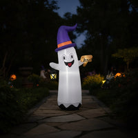Inflatable specters with Witch Hat Weather-Resistant specters Inflatable with Lantern Yard Decoration for Porch