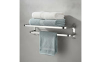 Bath Towel Shelf with Double Towel Bar-Oxidation-Resistant Resistant for Washroom