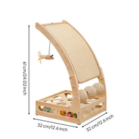 Cat Scratching Board with Rollers Curved Cat Scratcher with Play Spheres Stable Pet Activity Center for Small Apartments