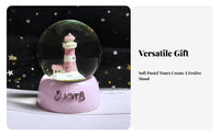 Glittering Bear Couple Snow Globe Automatic Snowfall Light up Crystal Ball Hand Painted for Children, Kids, Home Decor, Bedroom, Living Room