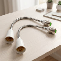 Desk Lamp Extension with 300mm Total Length, Flexible Gooseneck Bedside Lamp Adapter, E27 to E27 Reading Lamp, 1A Rated Current 30cm Hose