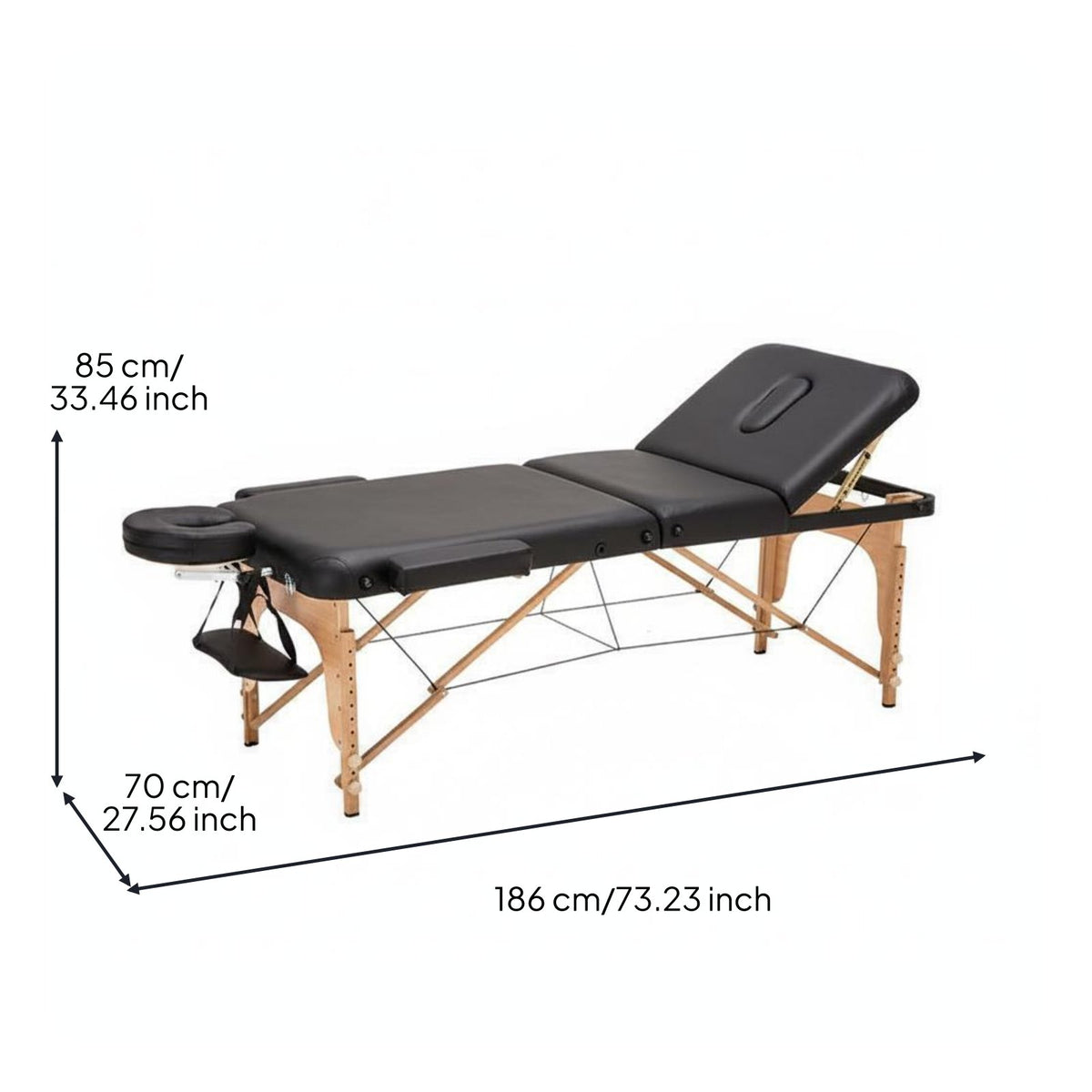 Folding Massage Table Sturdy Folding Massage Bed Wooden Frame Well-Being Furniture for Salon