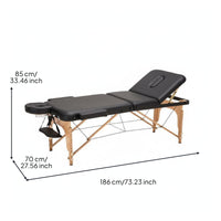Folding Massage Table Sturdy Folding Massage Bed Wooden Frame Well-Being Furniture for Salon