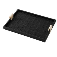 Square Tray with Handles Modern Woven Texture Tray Rustic for Vanity