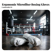 Microfiber Leather Boxing Gloves Wrist Support Muay Thai Gloves Long-Lasting Combat Sports Gear Shock Absorbing for Women, Adults, Professionals, Sparring, Kickboxing
