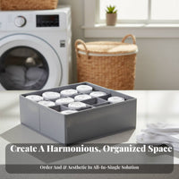 3 Pieces Compartmented Underwear Box Set Foldable Clothing Divider With Lid