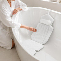 Bathtub Reclining Cushion Padded Spa Bath Pillow Hanging Loop