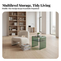 C-Shaped Magazine Table Space-Saving Nightstand Multi-Functional for Home Office