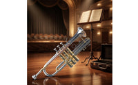 Trumpet Set Three-Voice Trumpet with Hard Case Tarnish-Resistant Brass Instrument for Performances