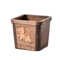 Wooden Trash Bin Small Trash Bin with Liner Holder Compact Square Waste Basket for Washroom, Bedroom