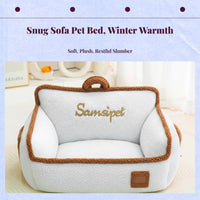 Warm Dog Bed, Removable Pad, Calming Pet Sofa