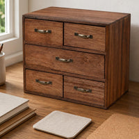 Wooden Desktop Organizer Tabletop Desktop Drawer Organizer Vintage Wooden Drawer Cabinet for Office Desk