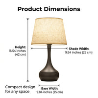 Bedside Table Lamp with Touch Control Smooth Dimming for Adults, LED with 3 Color Temperature Modes for Living Room