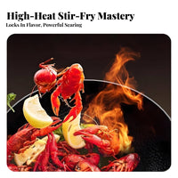 Hand Hammered Wok Non Coating Traditional Chinese Wok Uncoated Iron Pan Fast Heating Cookware Wooden Handle