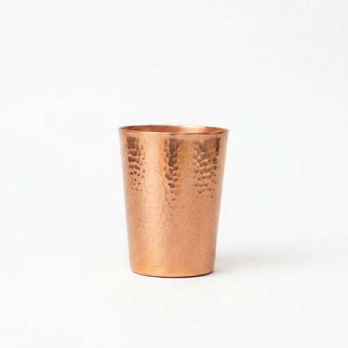 Copper Cup with Hammered Exterior Reusable Water Cup Minimalist for Desk
