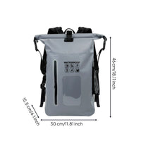 Waterproof Backpack with Roll-Top Closure Adjustable Waterproof Backpack Knapsack Splash-Proof Reinforced for Hikers, Camping