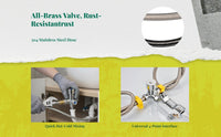 Brass mixing valve, temp control, 1/2"