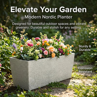 Raised Garden Bed Planter Box Outdoor, Rectangular Planter Box for Home Gardening, Breathable & Corrosion Resistant, Sheep White