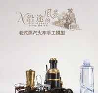 北欧风格老式蒸汽火车头手工模型装饰摆件金属工艺品影视道具饰品