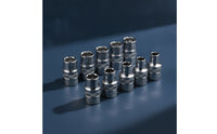 10 Pieces Metric Sockets Chrome Vanadium Hardware Long-Lasting for Mechanics